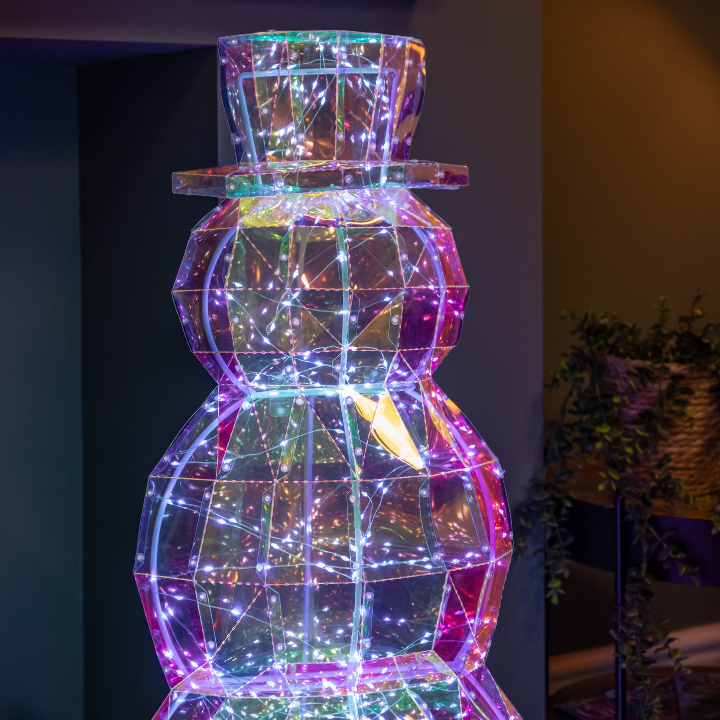 91cm DreamLights Iridescent Christmas Snowman with 400 White LEDs