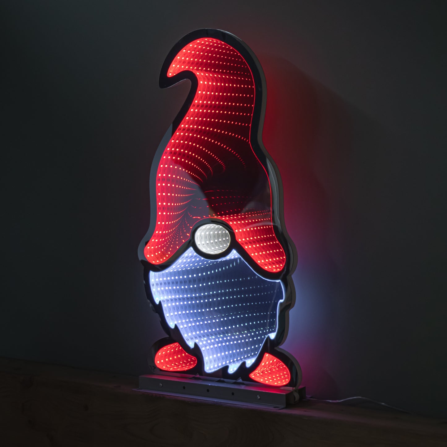 60cm Light up Christmas Gonk in Red Hat Infinity Decoration with LEDs