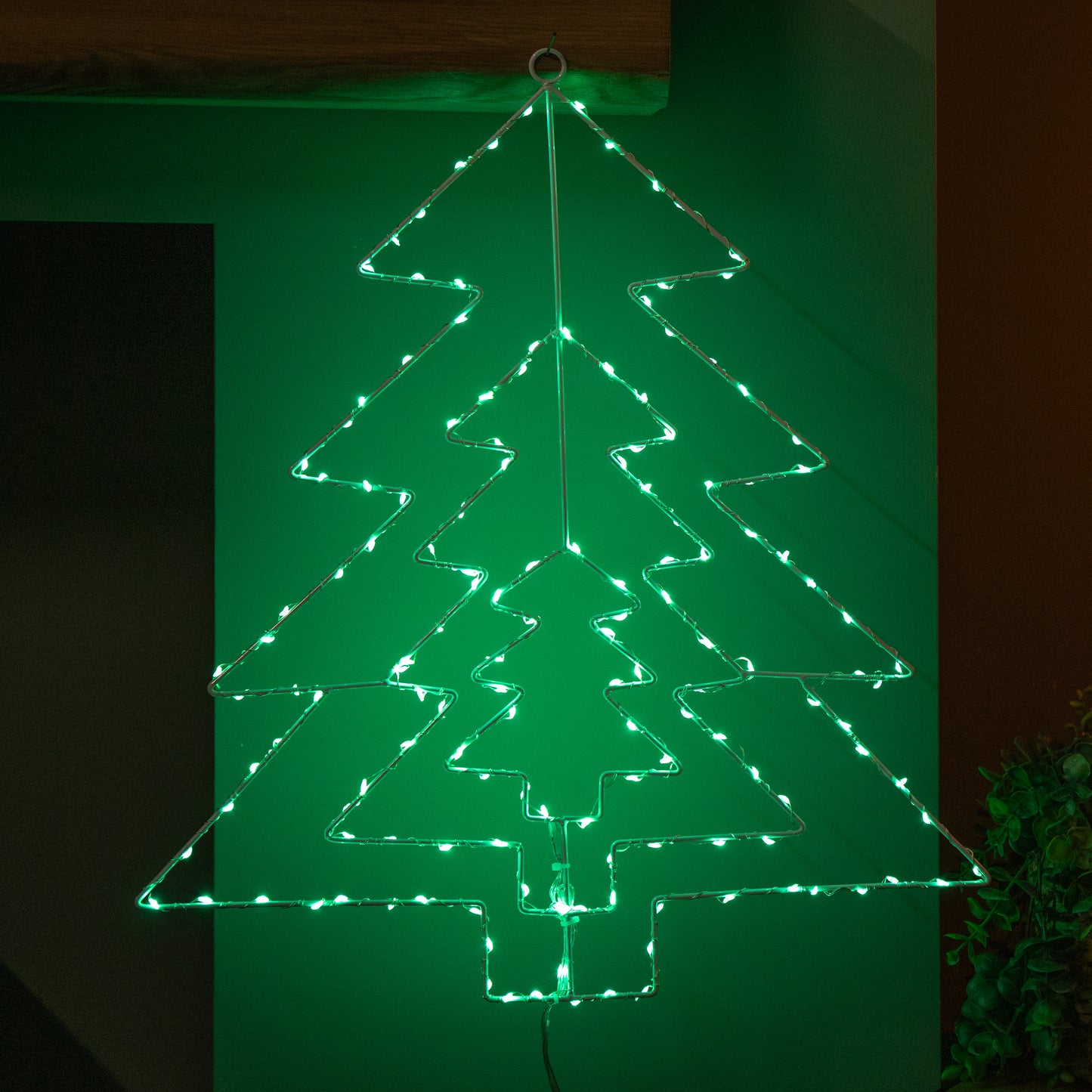 50cm Light up 3 Layered Christmas Tree with 150 Multi-Action Green LEDs