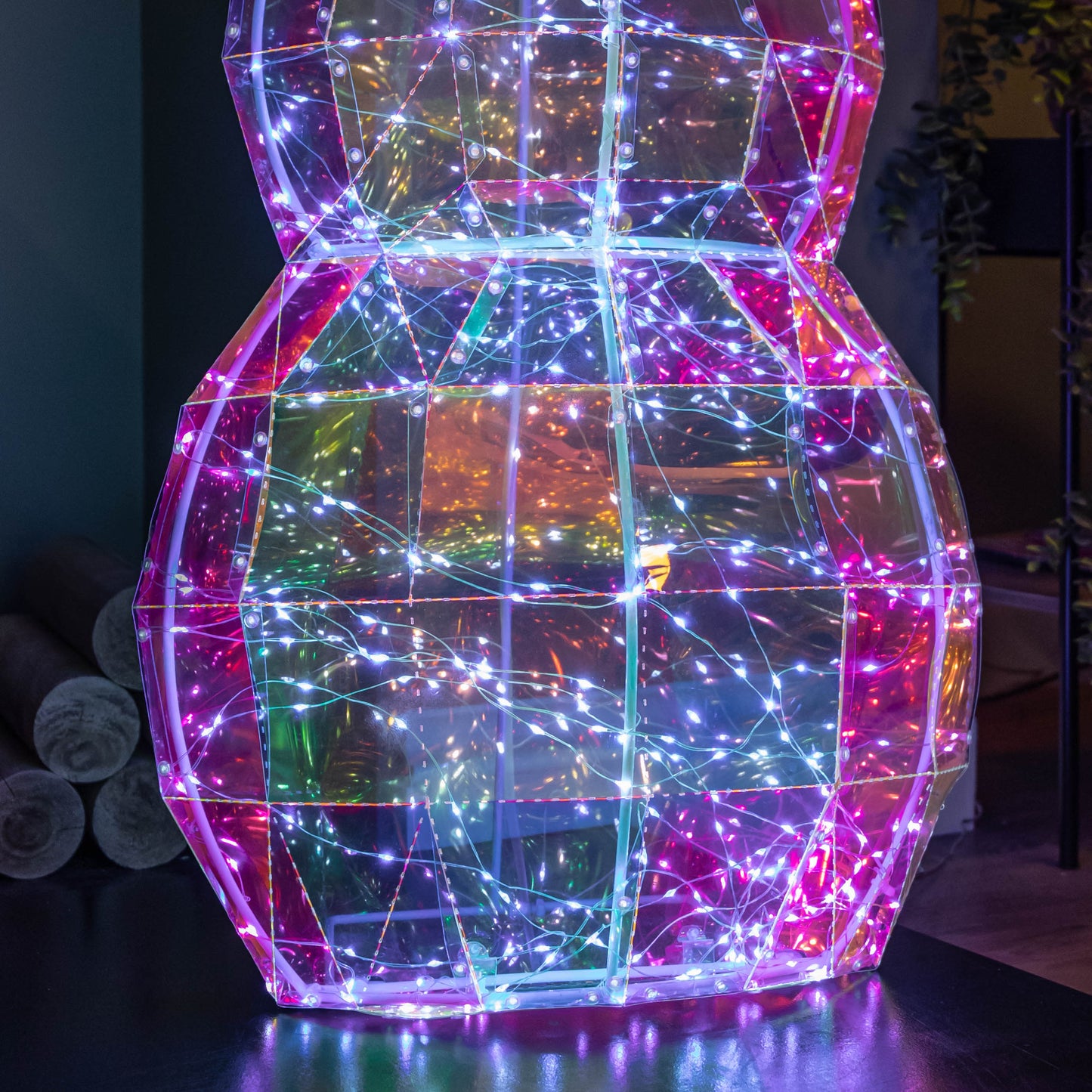 91cm DreamLights Iridescent Christmas Snowman with 400 White LEDs