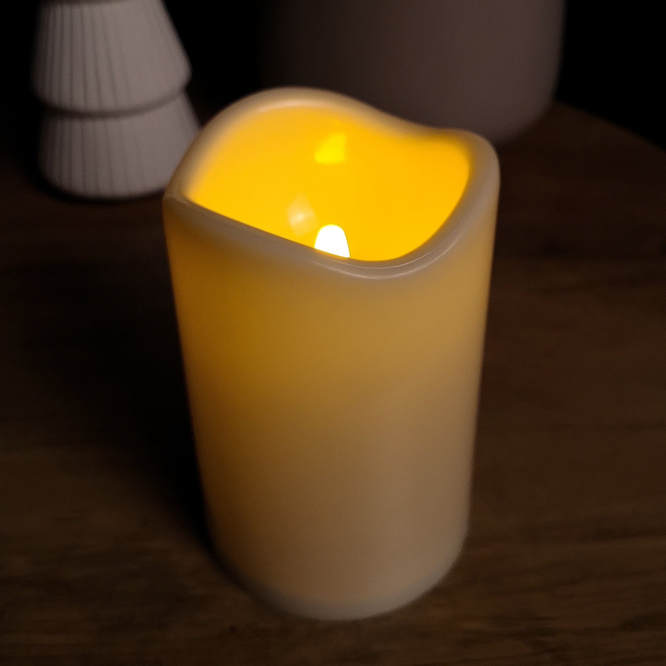 11cm Battery Operated Cream Flickering Flameless LED Candle