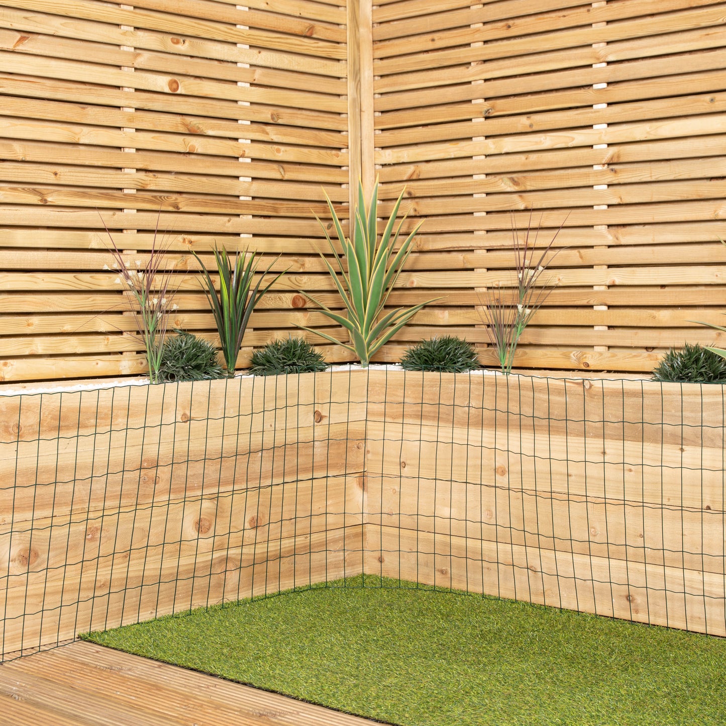 10m x 60cm of Green PVC Plastic Coated Metal Garden Border / Fence