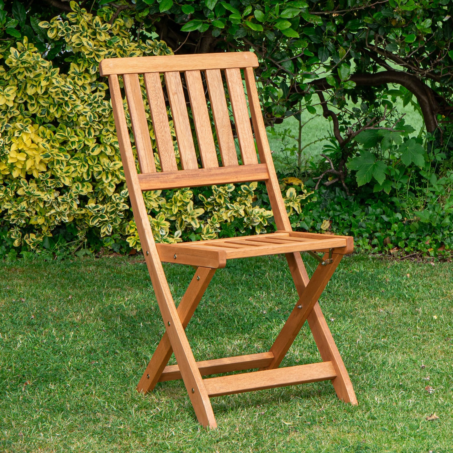 Set of 2 Bowness Outdoor Garden Patio Wooden Slatted Folding Chairs