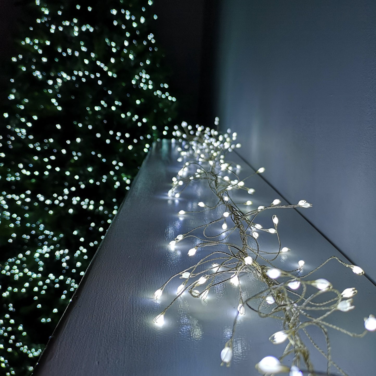 288 LED 1.8m Premier Christmas Outdoor 8 Function Garland Wire Lights in Cool White