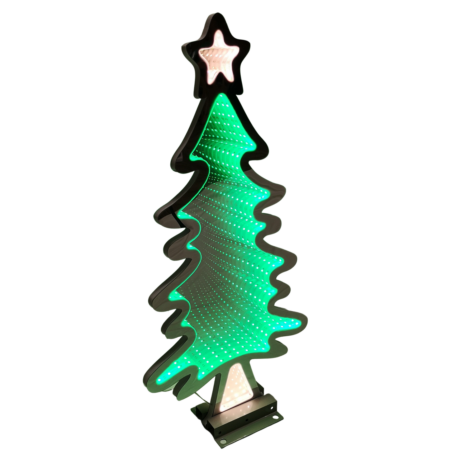 60cm Green Standing LED Infinity Christmas Tree Decoration with Metal Base