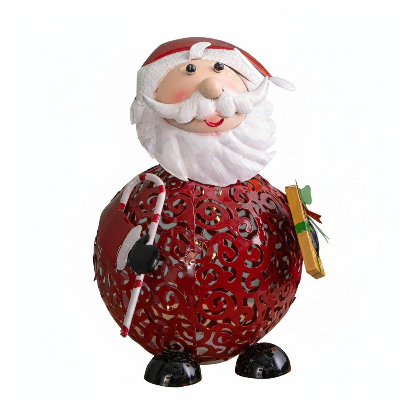 30cm Battery Operated Filigree Christmas Santa Folk Light Decoration with LEDs