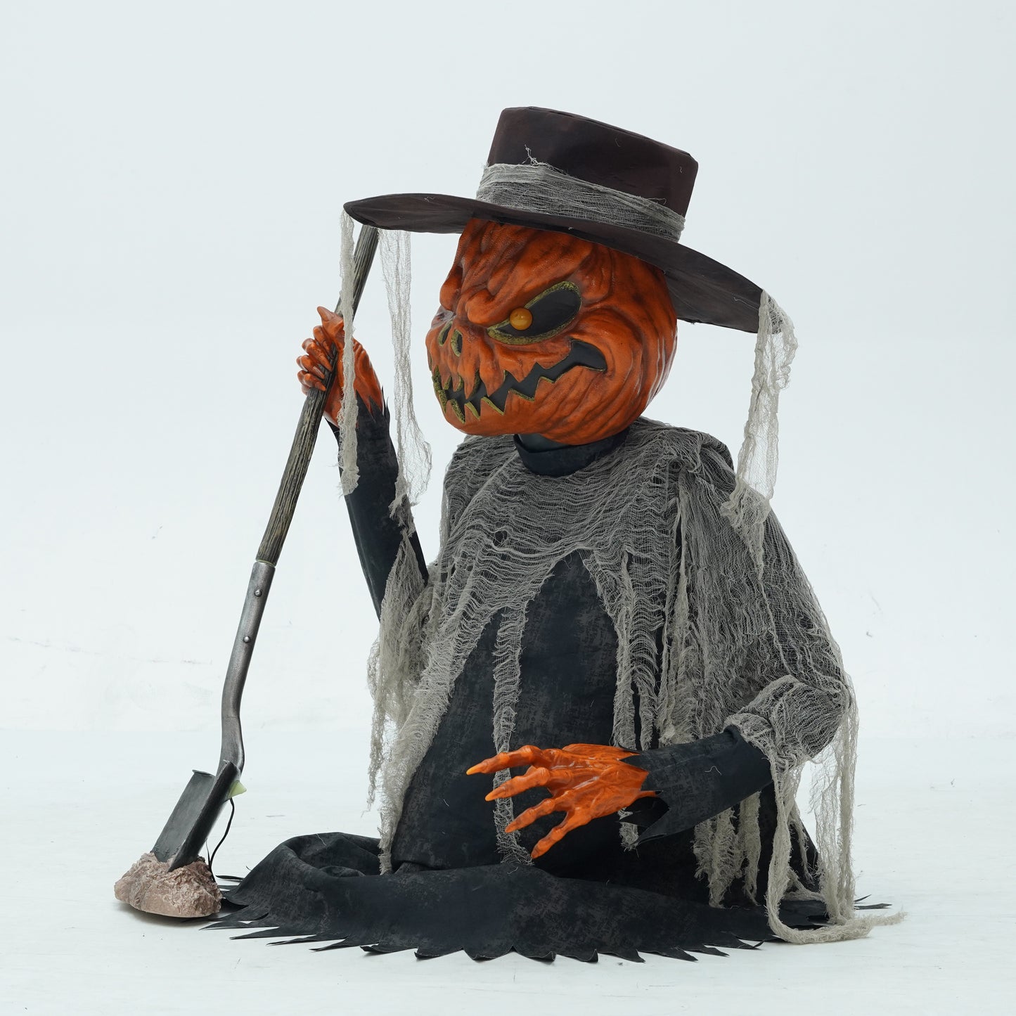 3ft Tall Pop-up Pumpkin Scarecrow Halloween Animatronic Decoration with LEDs