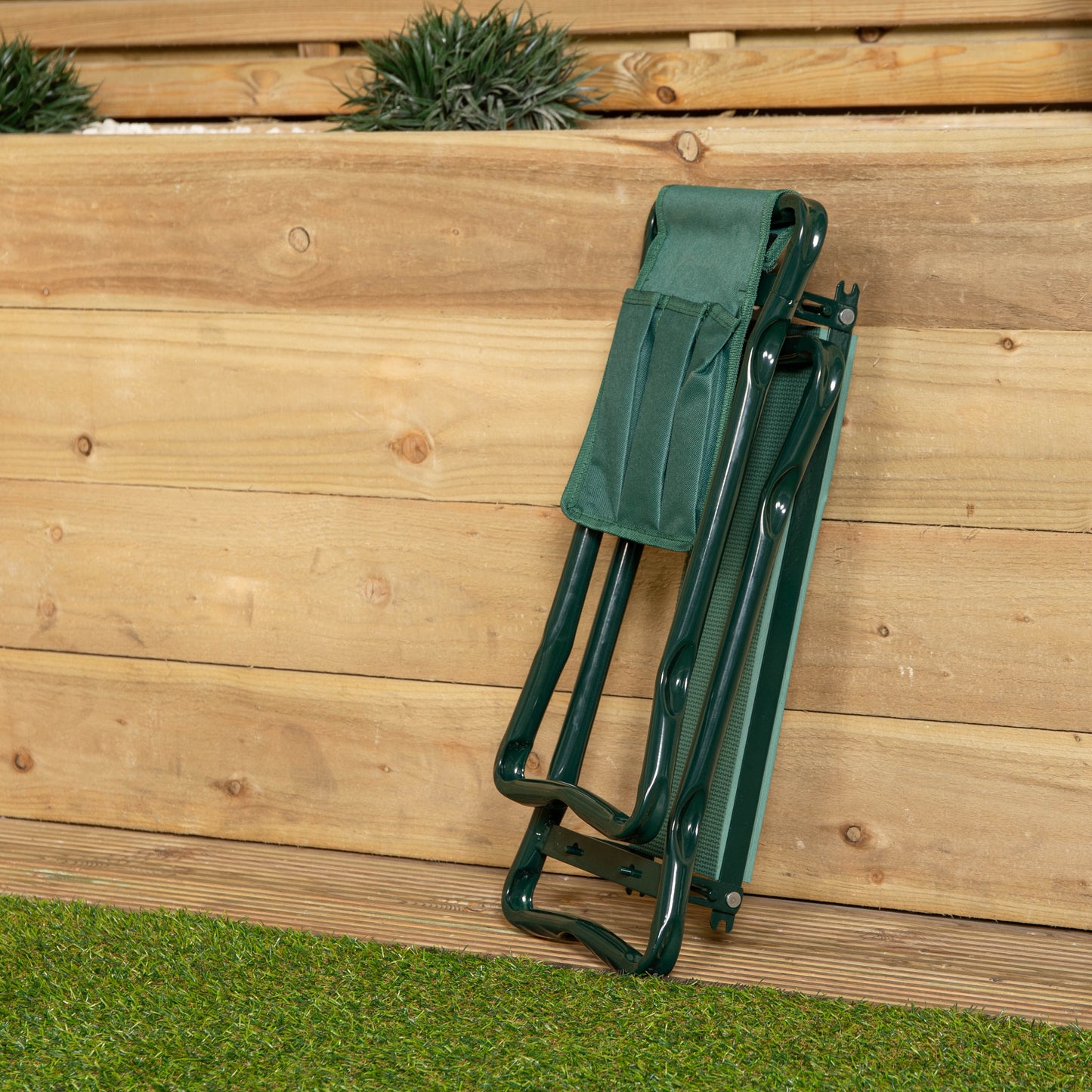 Green Garden Kneeling Pad with Chair and Detachable Tool Bag