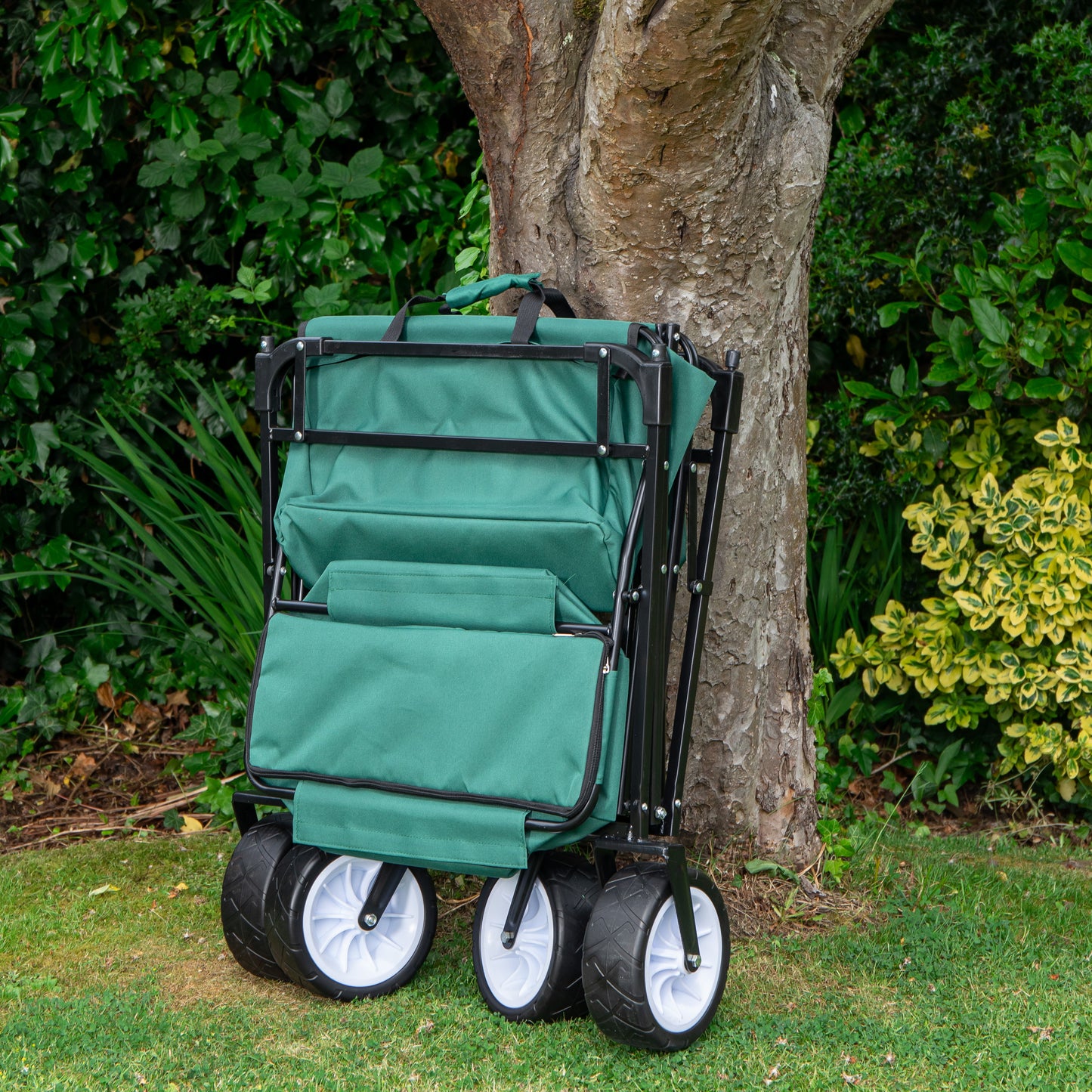 Folding Festival Camping Storage Trolley with Canopy & Waterproof Cover 100Kg capacity