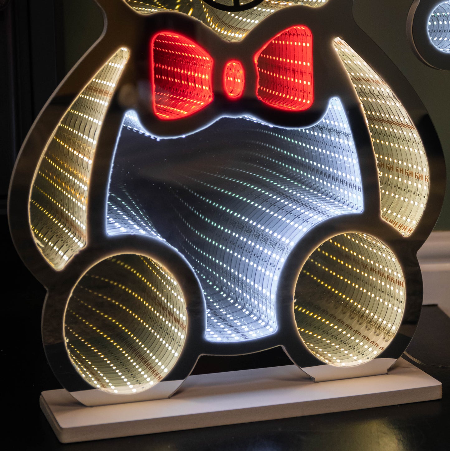 60cm Light up Teddy Bear in Santa Hat Christmas Infinity Decoration with LEDs