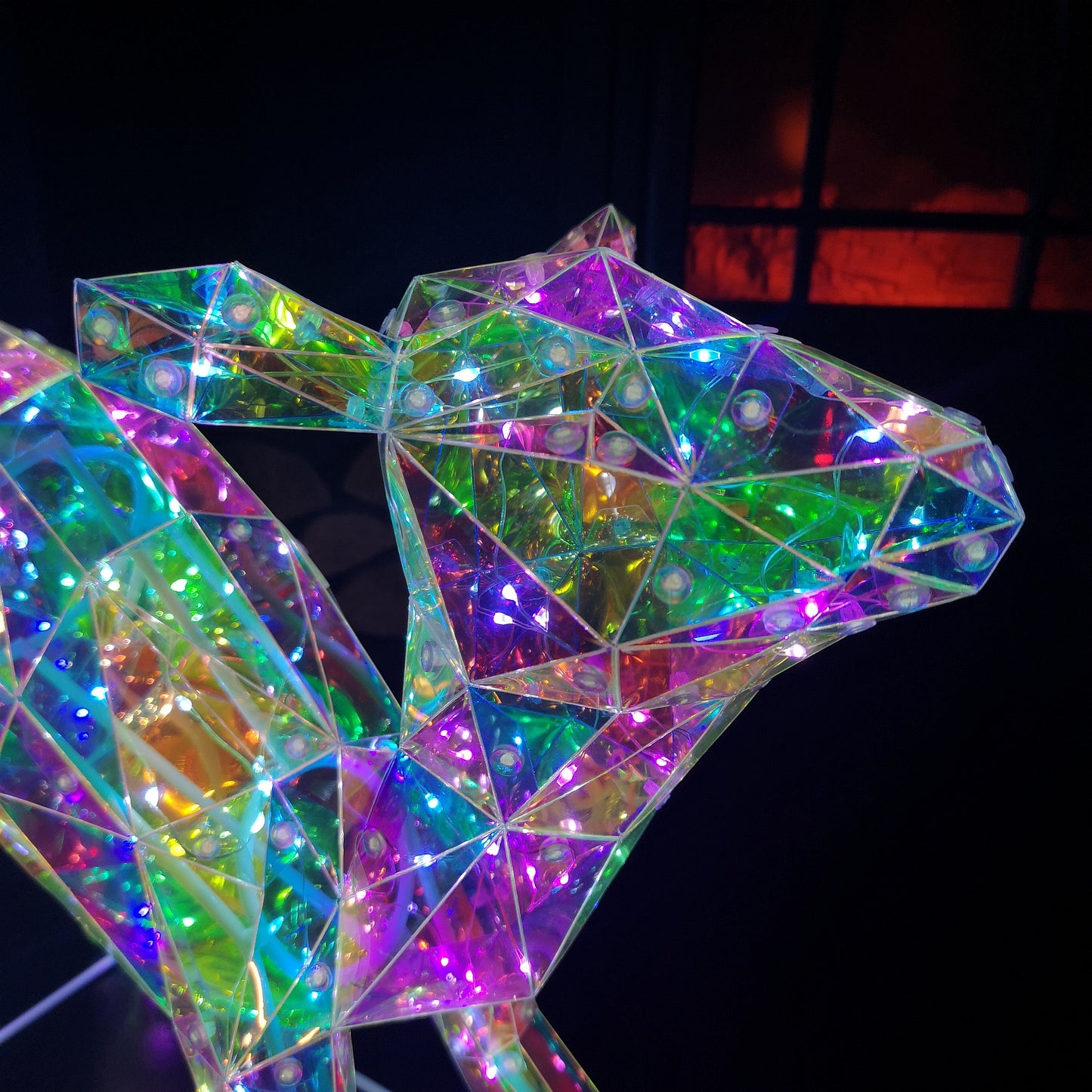 40cm Light up Standing Iridescent DreamLights Christmas Fawn with 100 White LEDs