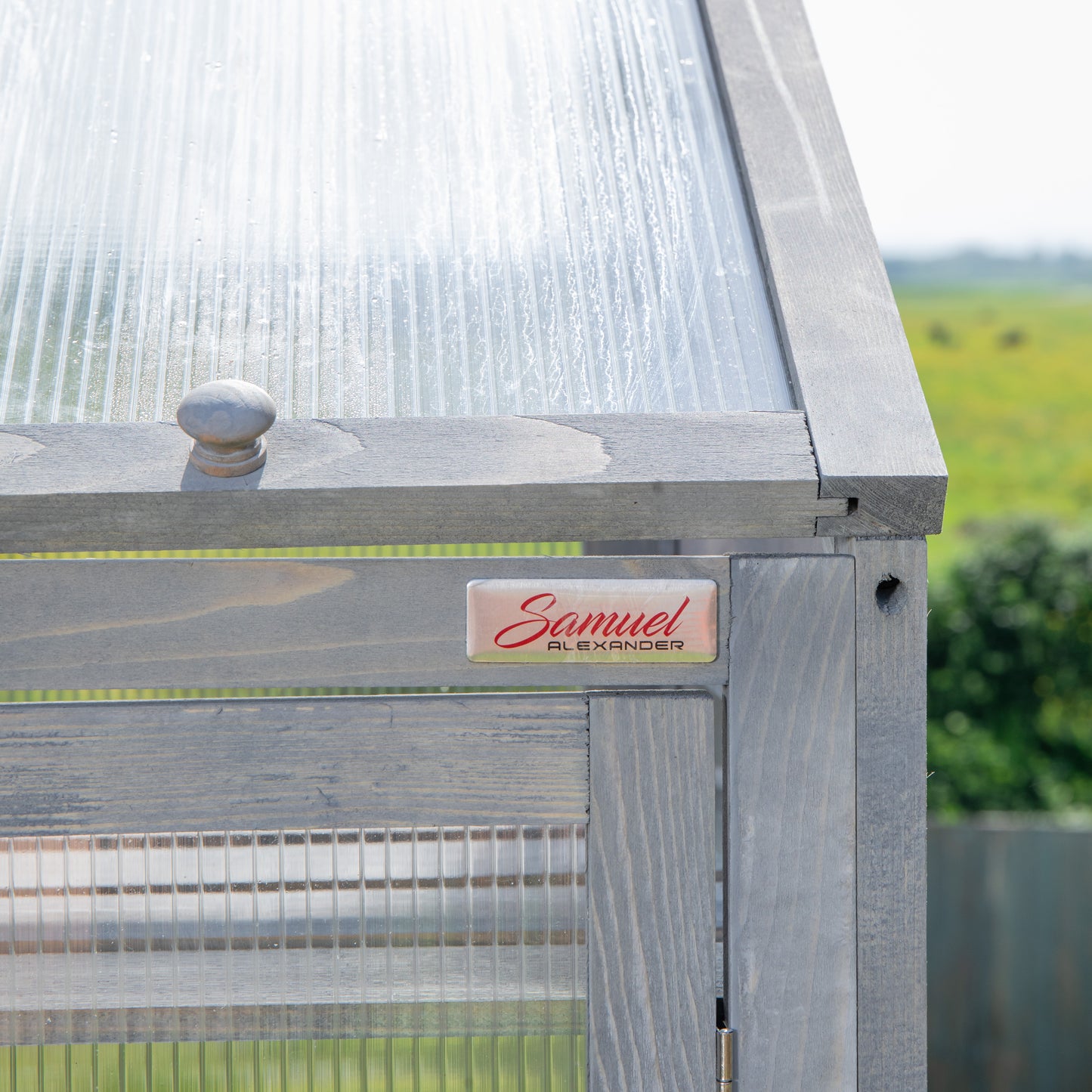 Samuel Alexander Wooden Mini Greenhouse Cold Frame - Small Greenhouse Grey H120 x W69 x D49cm