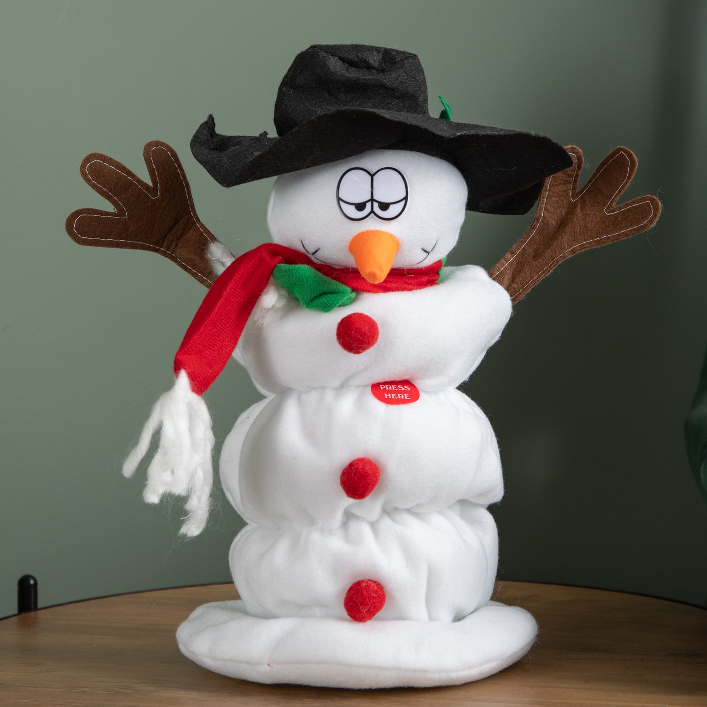 35cm Singing & Dancing Animated Sherbert Snowman Christmas Decoration