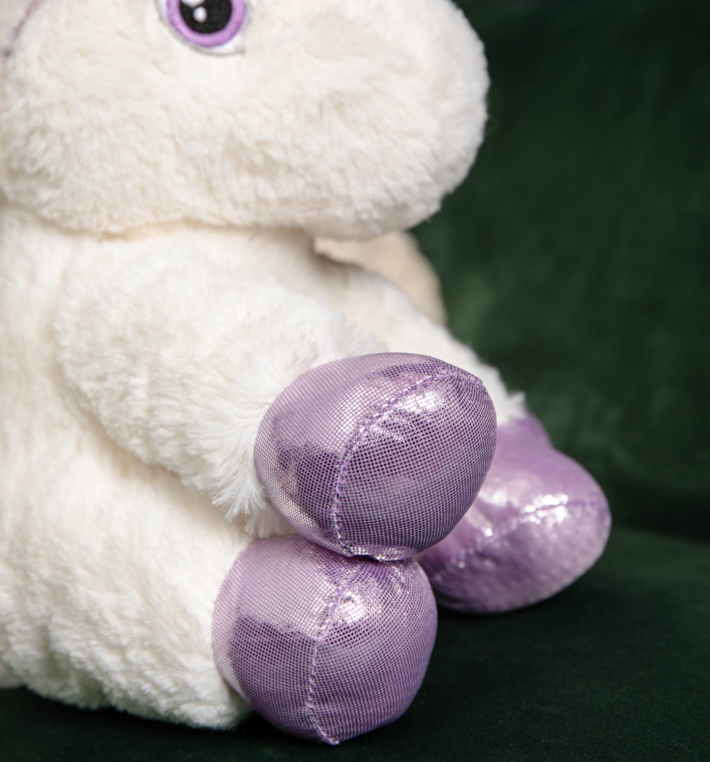 24cm Plush White Unicorn with Sparkly Purple Horn and Hooves