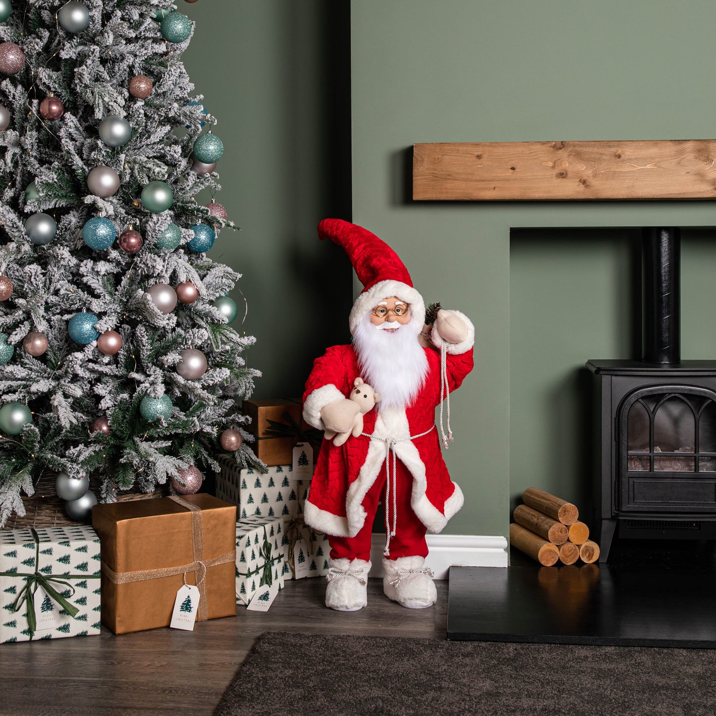 80cm Red Standing Mega Papa Noel Santa Claus Indoor Decoration