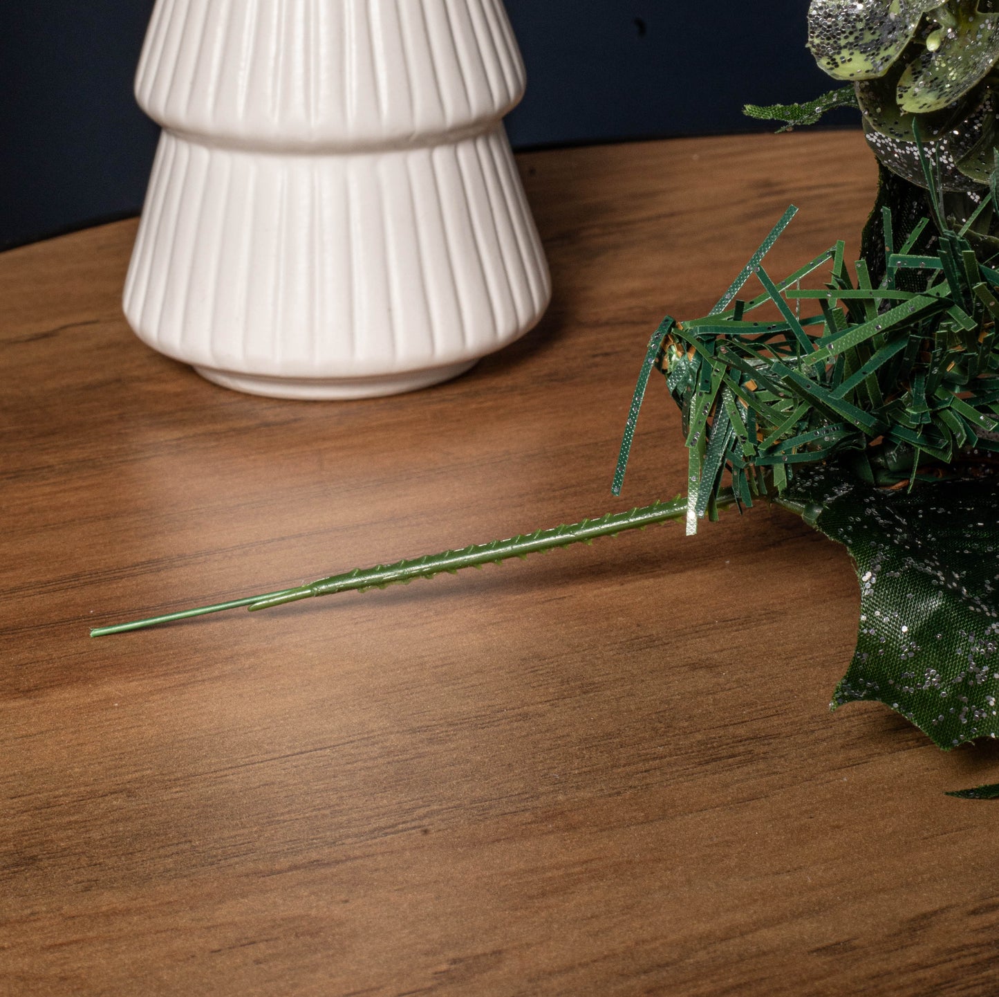 20cm Christmas Eucalyptus Pick with White Frosted Berries and Pinecone