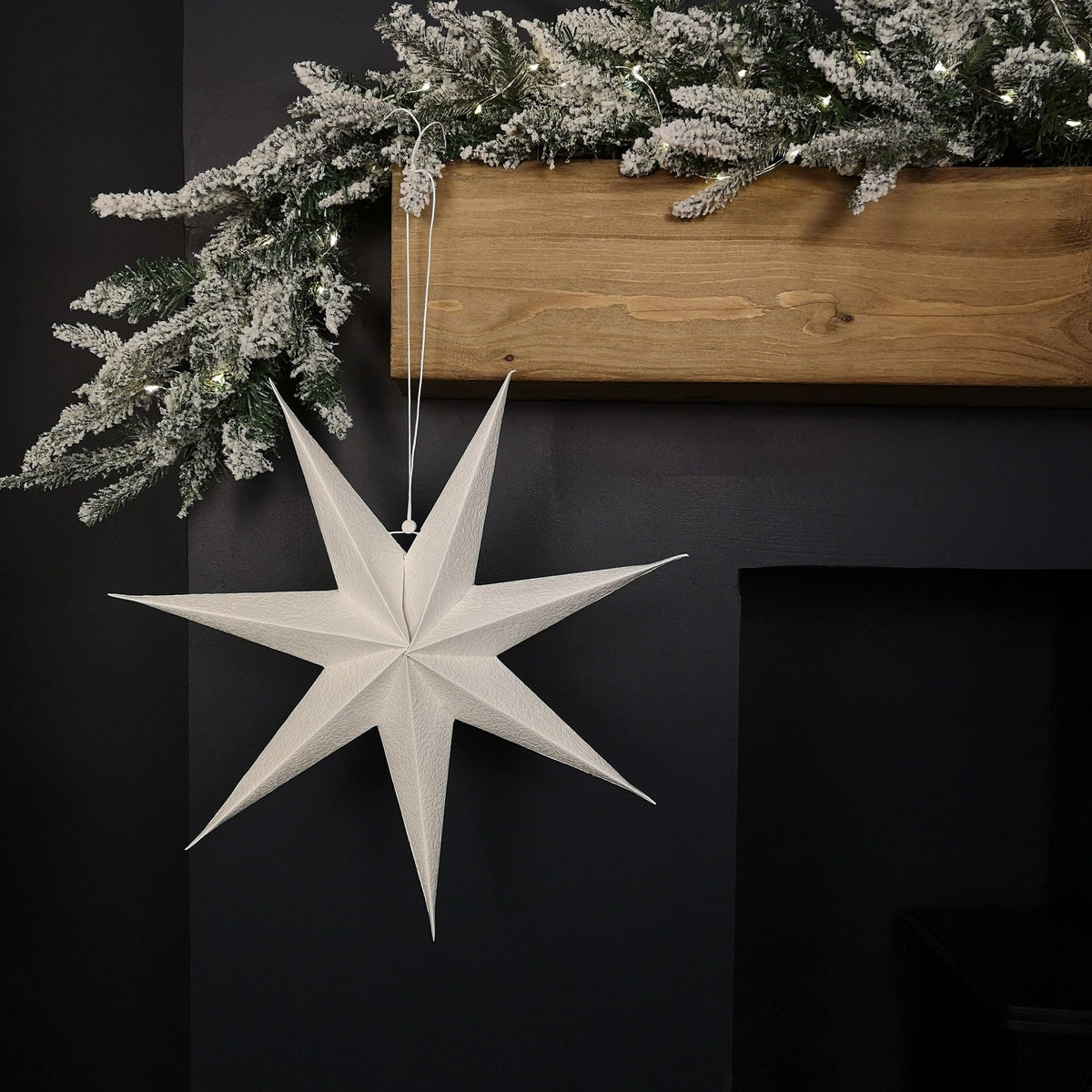 38cm White Paper Foldable Star Christmas Decoration