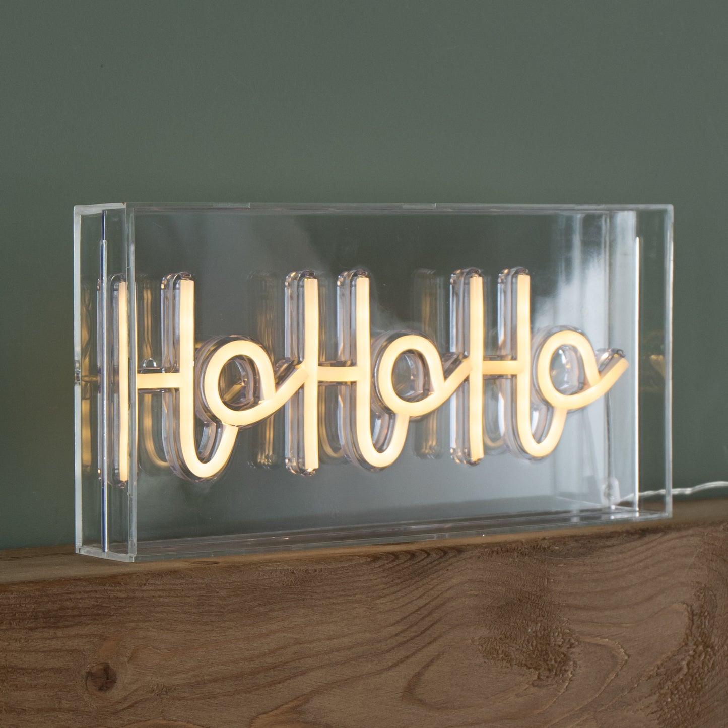 15cm x 30cm Light up Christmas Ho Ho Ho Neon Flex Sign with Warm White LEDs