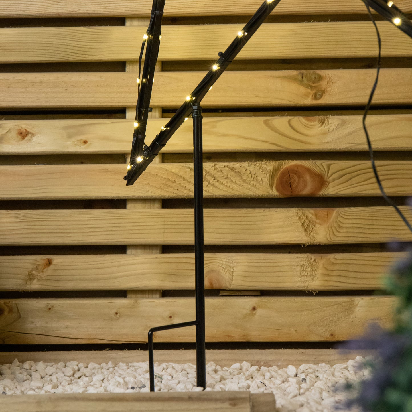 90cm Light up Dewdrop Metal Christmas Star with Garden Stake & Warm White LEDs