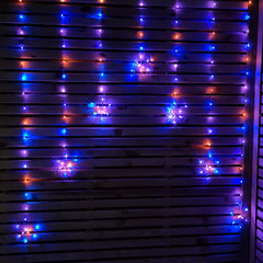 1.2m Battery Operated Snowflake Curtain Christmas Lights with 147 Rainbow LEDs