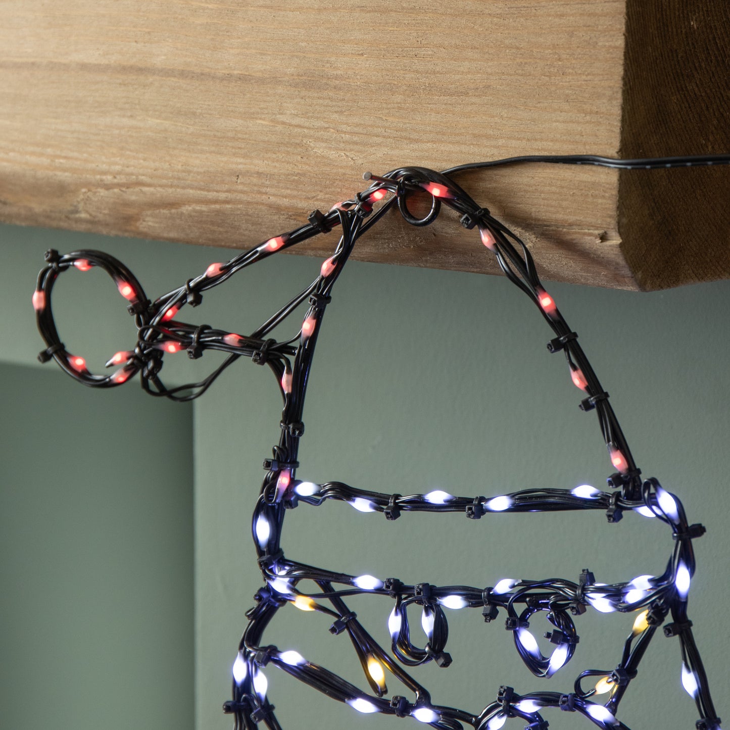 59cm x 45cm Light up FlexiBrights Christmas Santa Silhouette with 237 Multi-Coloured LEDs