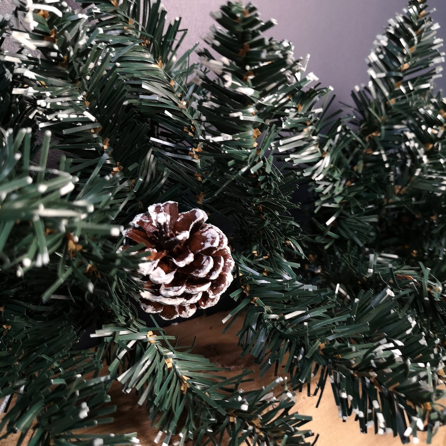 2.7m Green Christmas Garland with Pine Cones and Red Berries