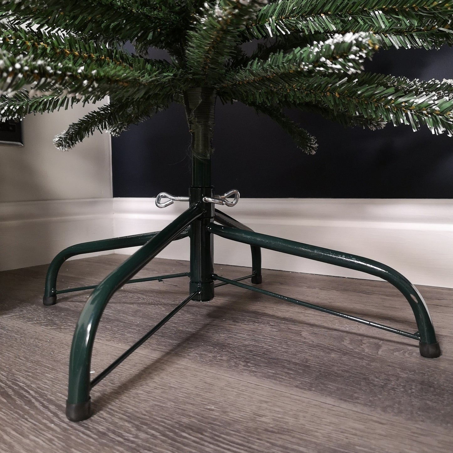 6.5ft (2m) Pencil Style Slim Snow Tipped Artificial Christmas Tree in Green