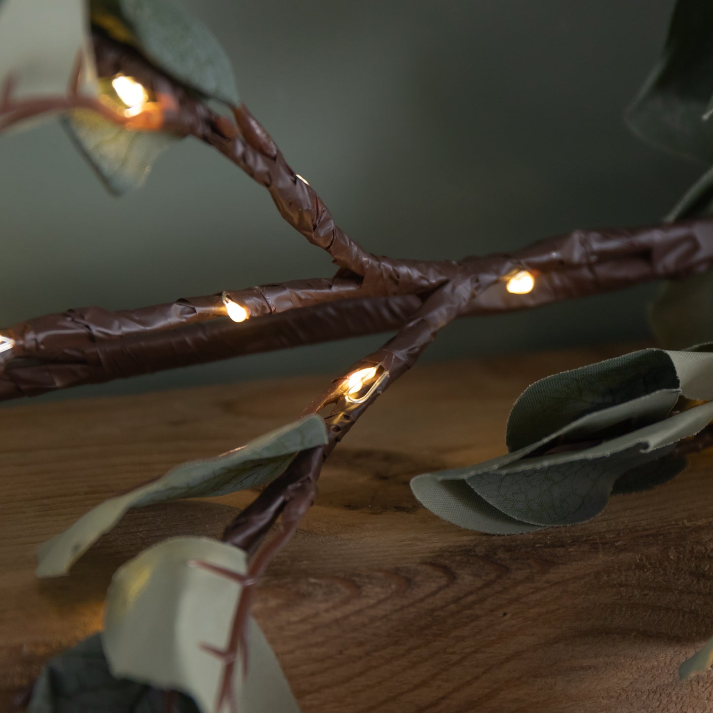 1.8m Eucalyptus Christmas Garland with 130 Warm White LEDs