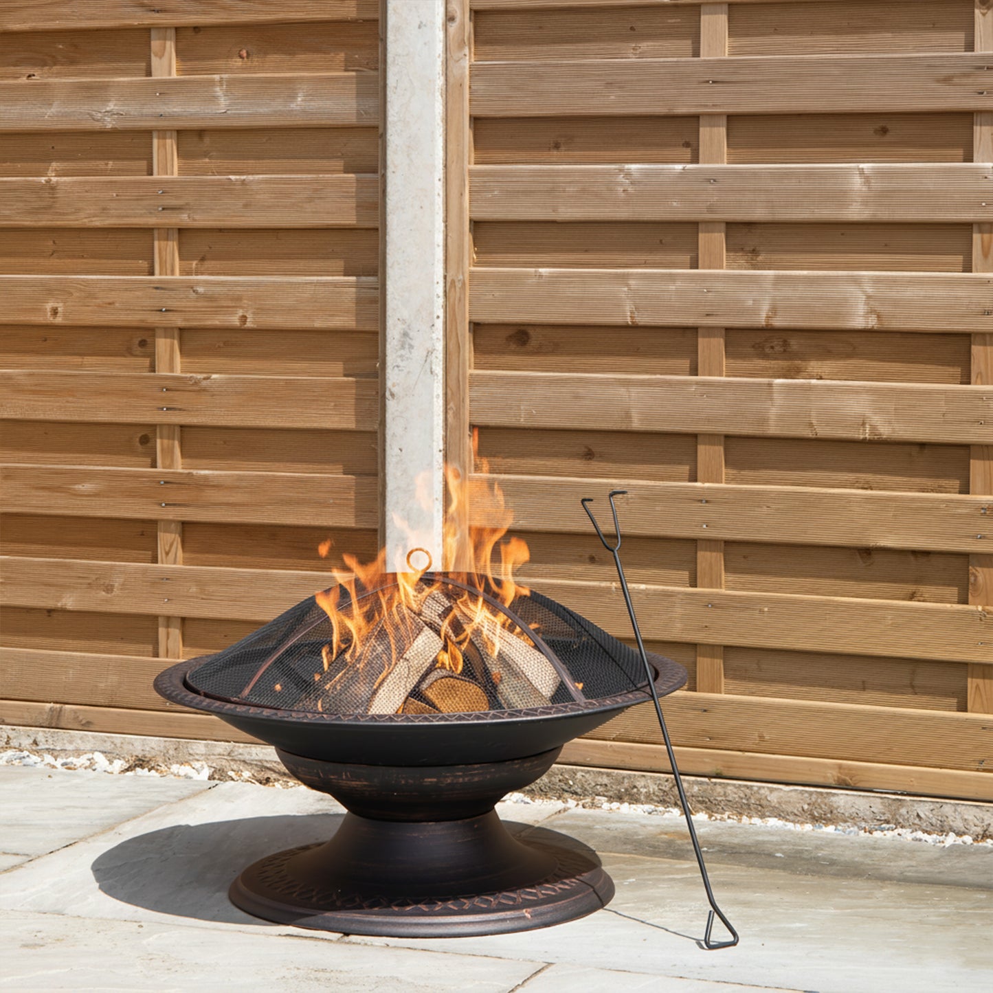 50cm Bronze Effect Steel Toscana Outdoor Garden Fire Pit