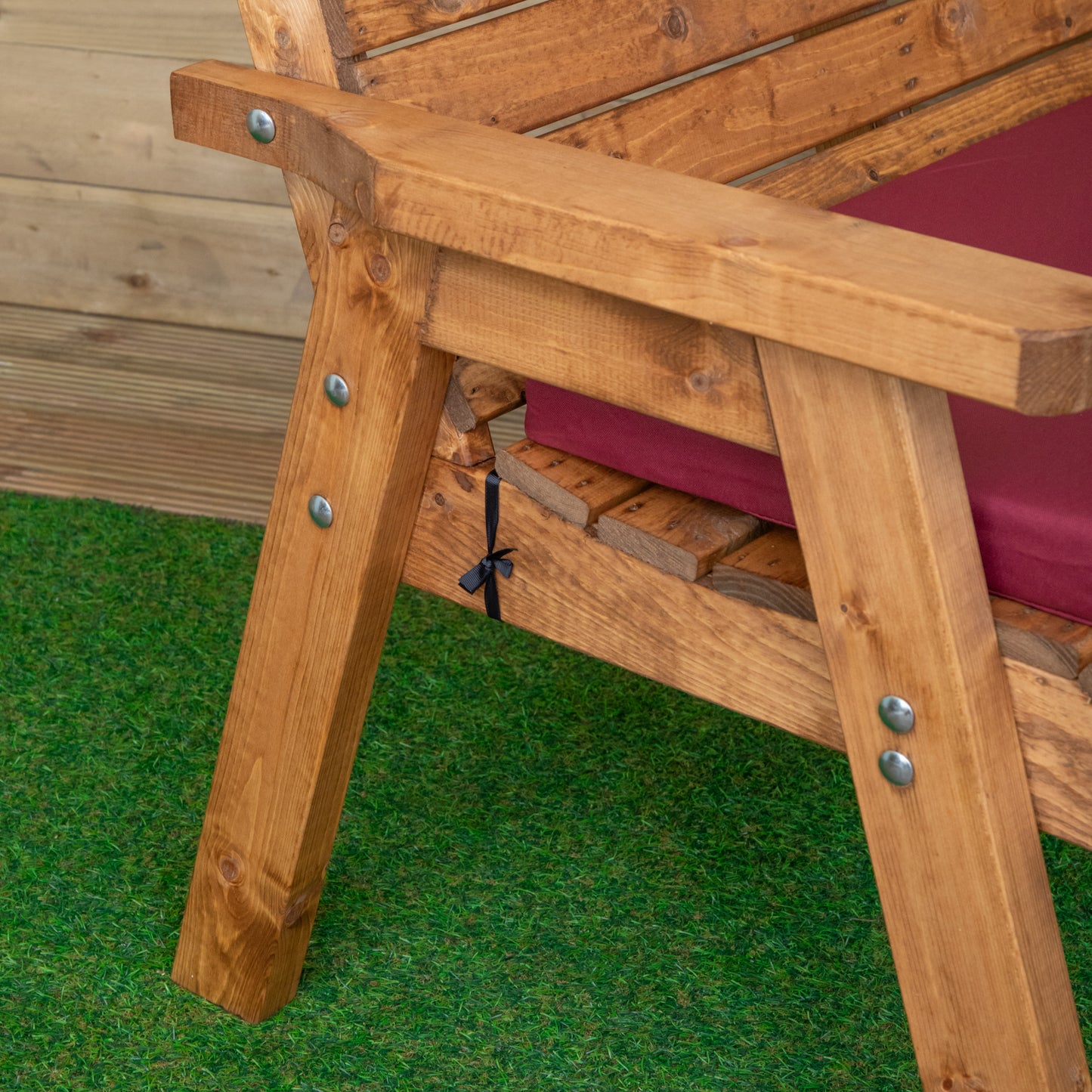 99 x 41cm Cushion Base for 2 Seater Wooden Garden Bench in Burgundy