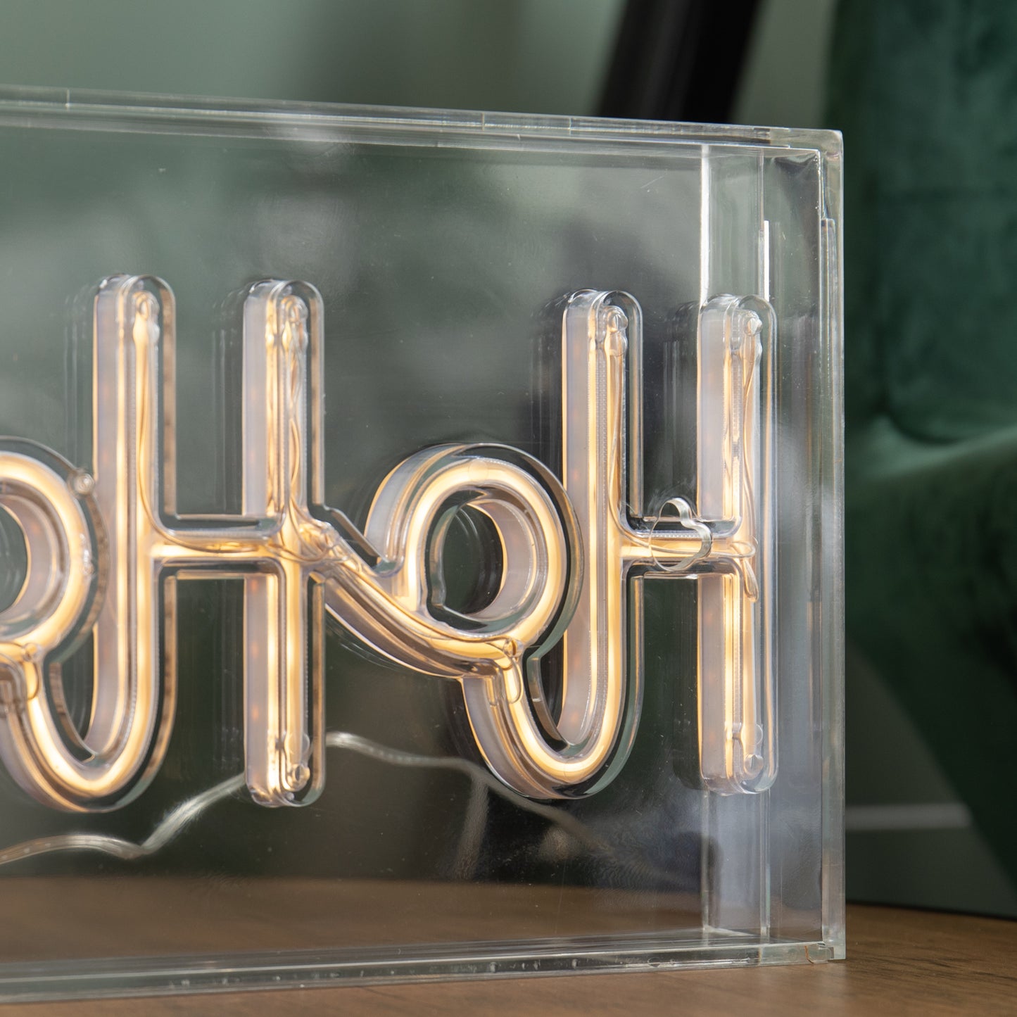 15cm x 30cm Light up Christmas Ho Ho Ho Neon Flex Sign with Warm White LEDs