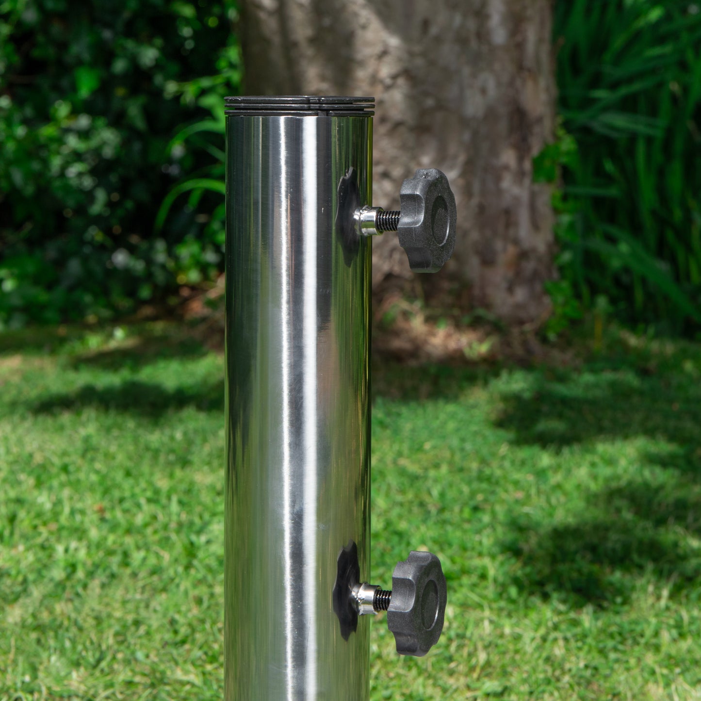 25kg Round Granite Garden Parasol Umbrella Base Weight Stainless Steel Pole