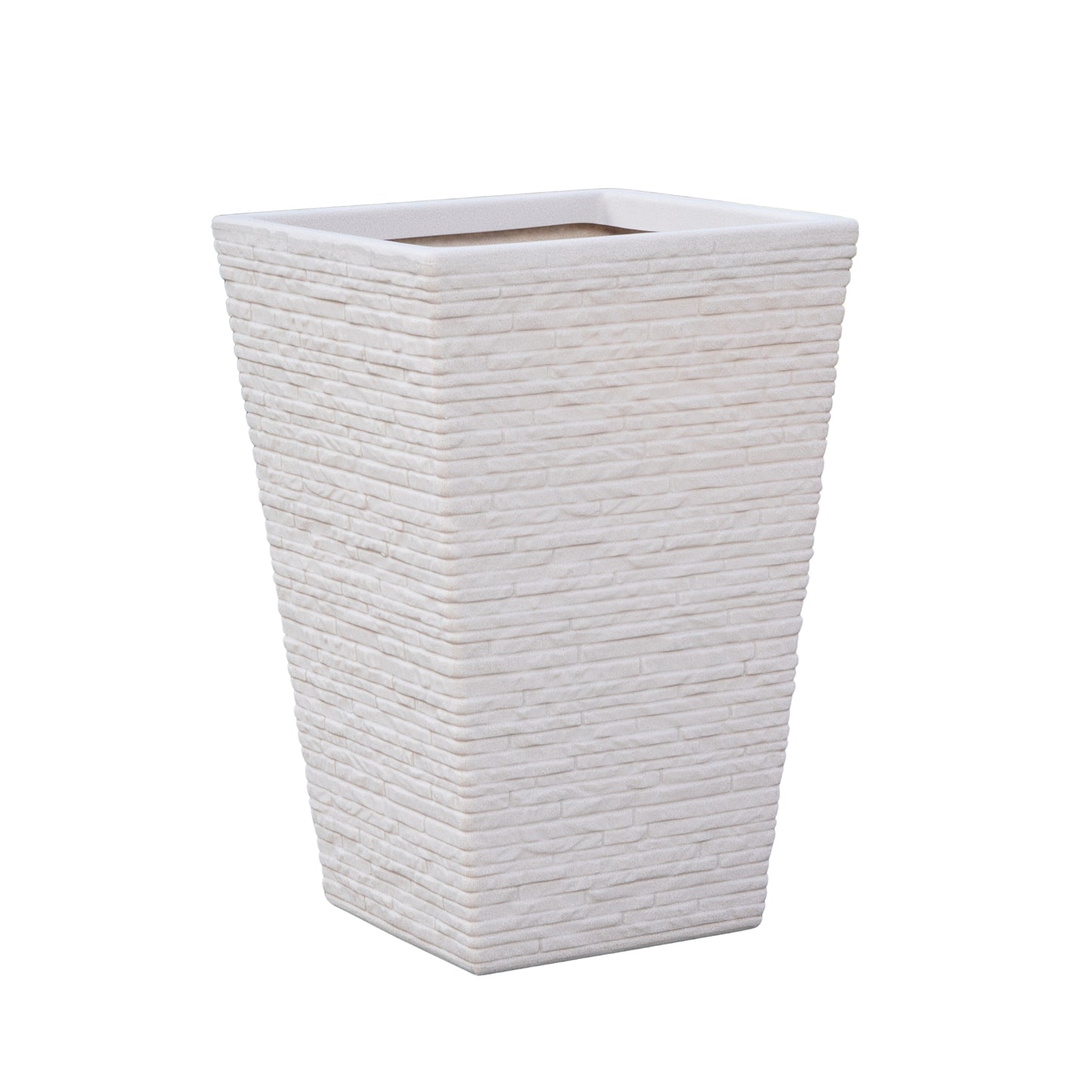 45cm Tall Plastic Slate Effect Garden Patio Planter in Stone