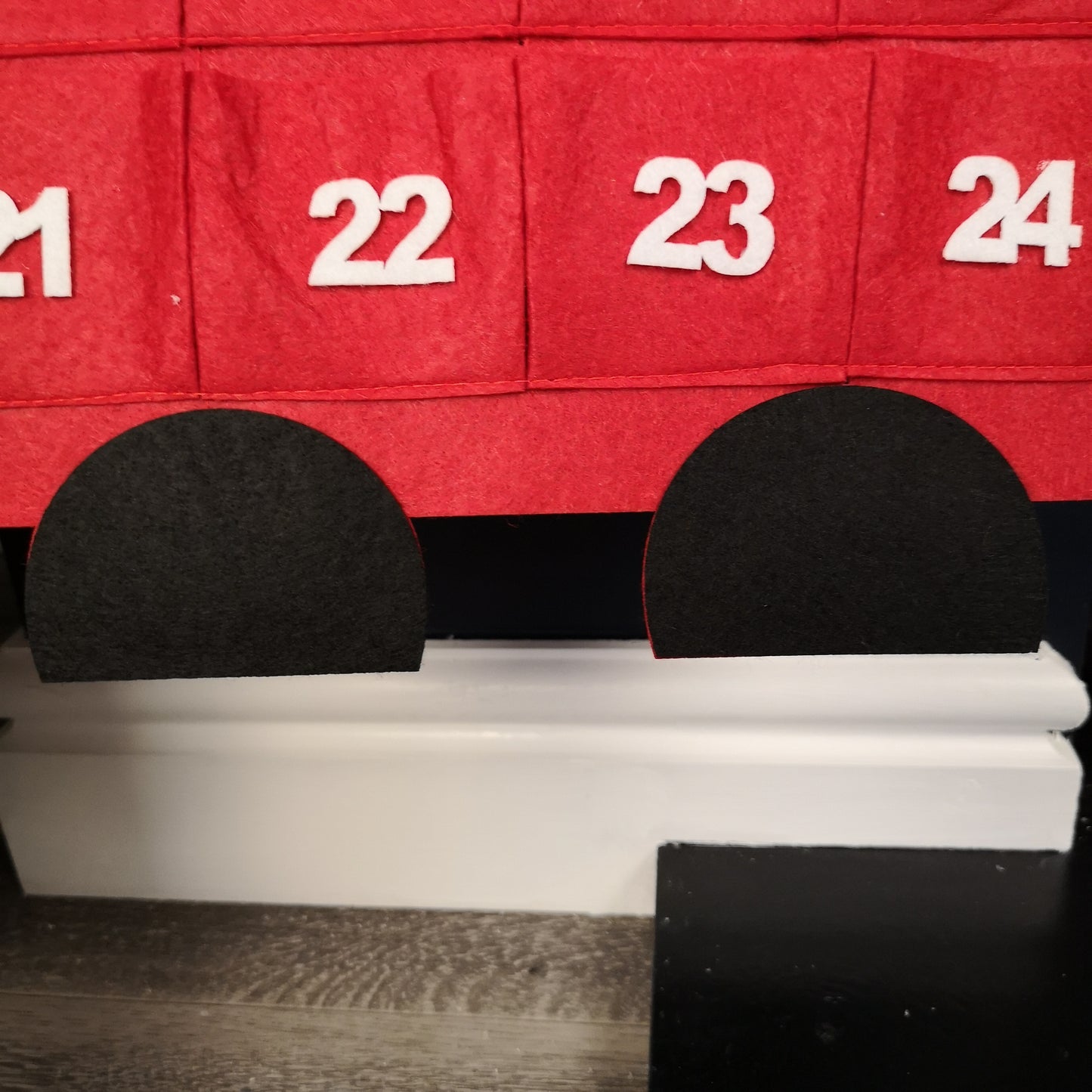 90cm Fabric Red and White Hanging Santa Advent Calendar Christmas Decoration