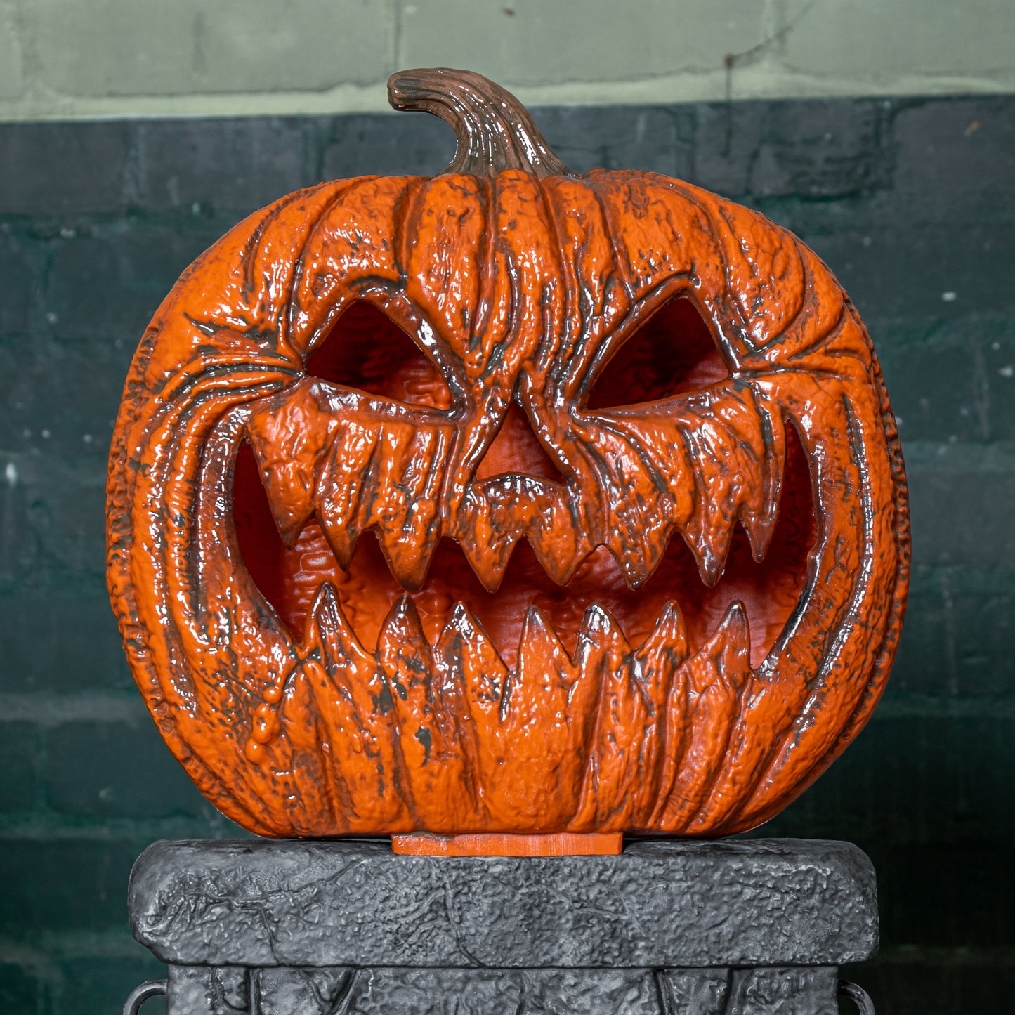 97cm x 1.2m Battery Powered Light up Halloween Pumpkin Fence with LEDs