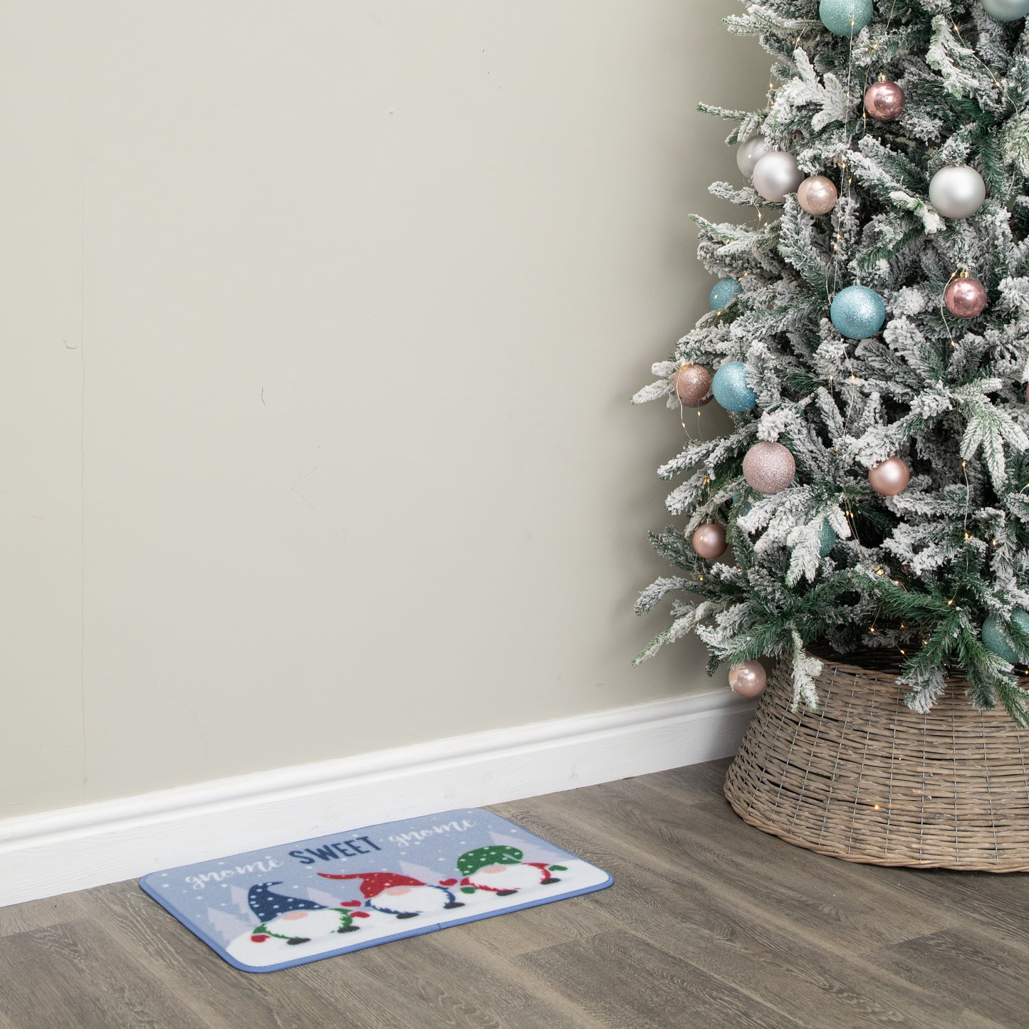 60cm x 40cm Gnome Sweet Gnome Fabric Christmas Doormat