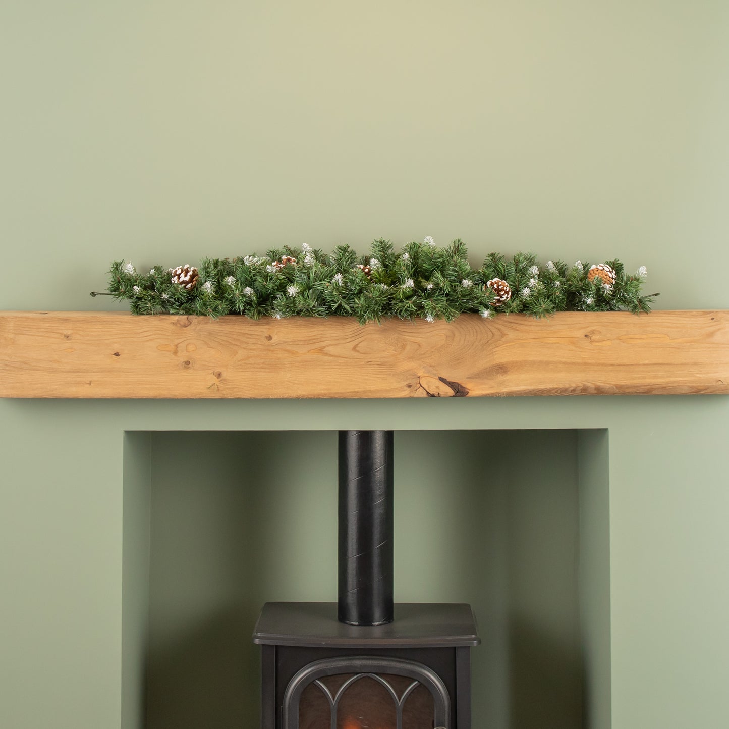 90cm Snow King Fir Christmas Swag Garland with Pine Cones & Snow Tips