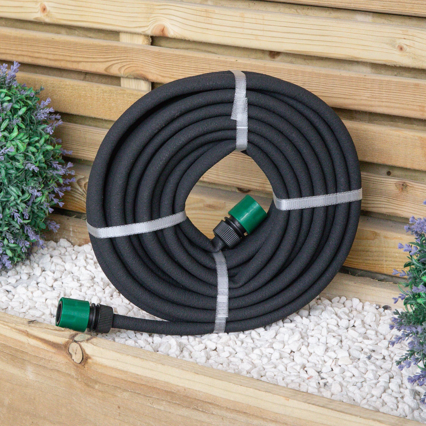 15m x 12.5mm Porous Garden Flower Bed Soaker Hose Pipe