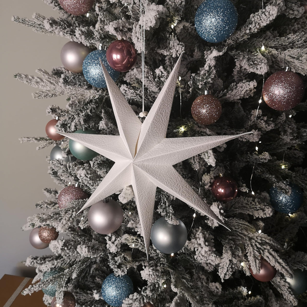 38cm White Paper Foldable Star Christmas Decoration