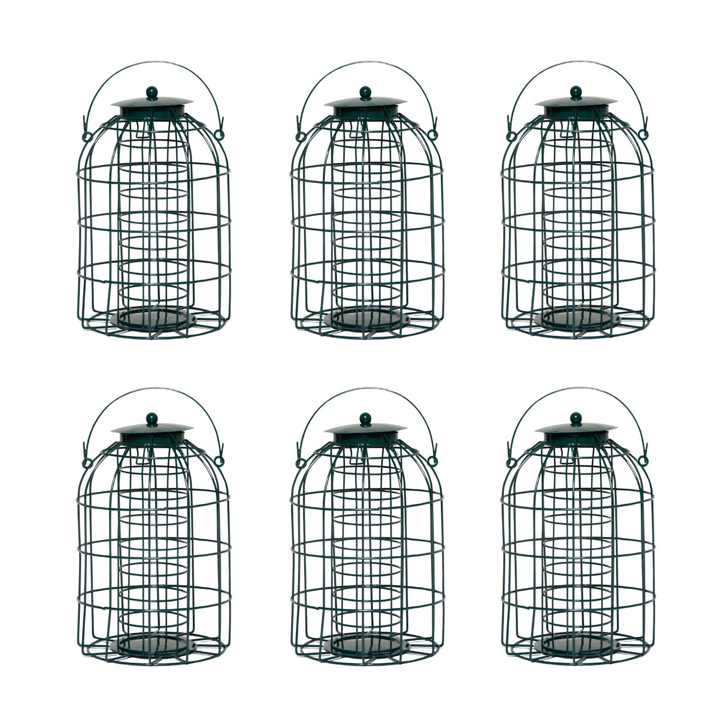 Pack of 6 Wild Bird Fat Ball Feeder with Squirrel Guard