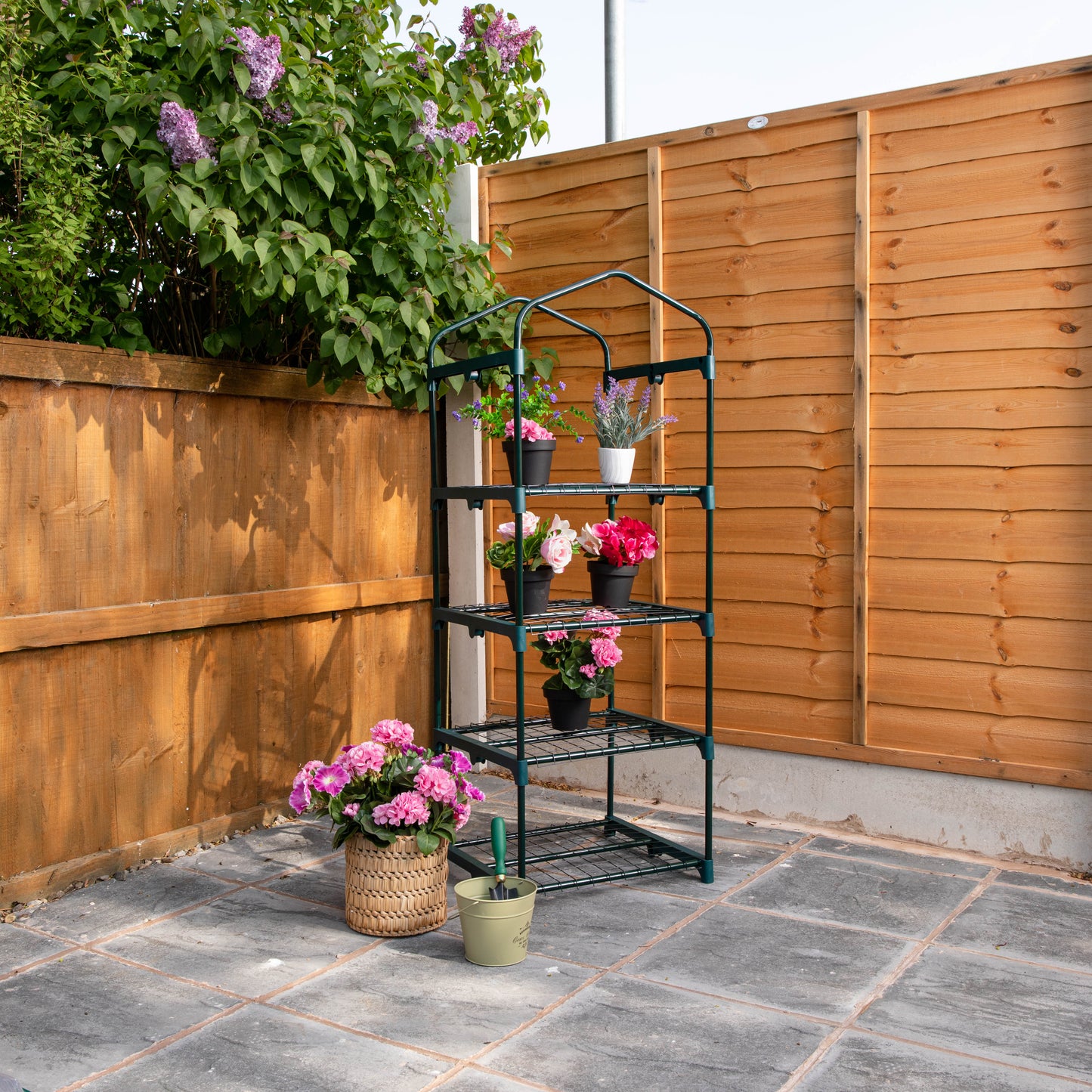 1.3m x 0.5m 4 Tier Greenhouse with Steel Frame and Removable PVC Cover