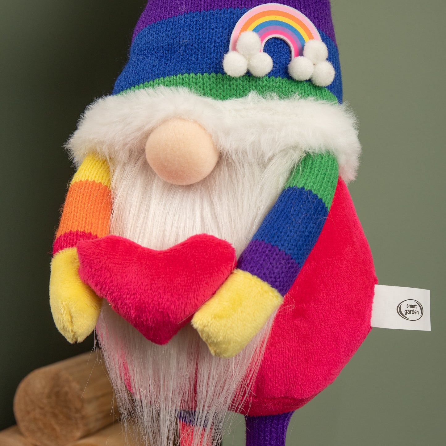 55cm Standing Plush Rainbow Christmas Gonk Decoration