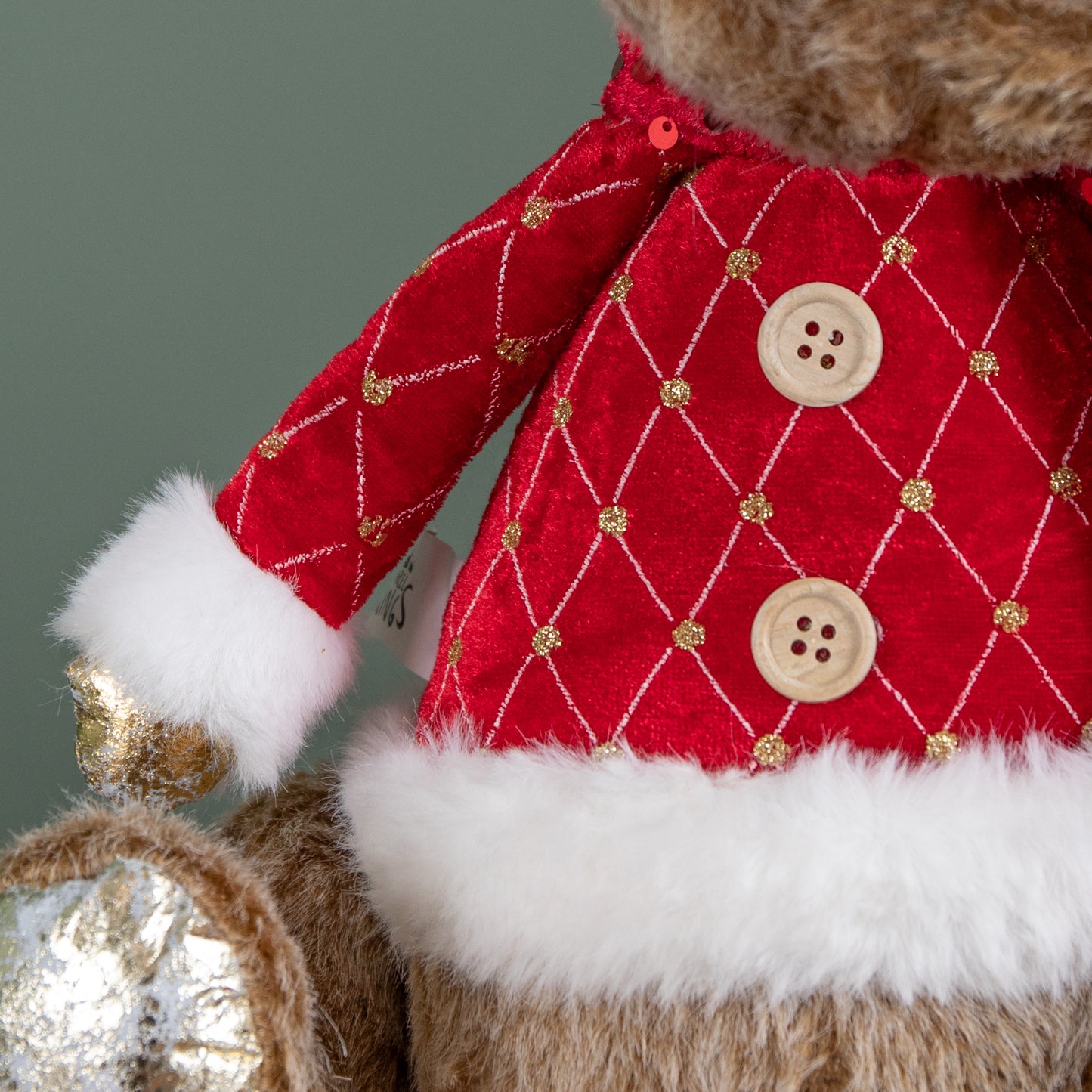 45cm Sitting Plush Golden Dancer Christmas Reindeer Decoration