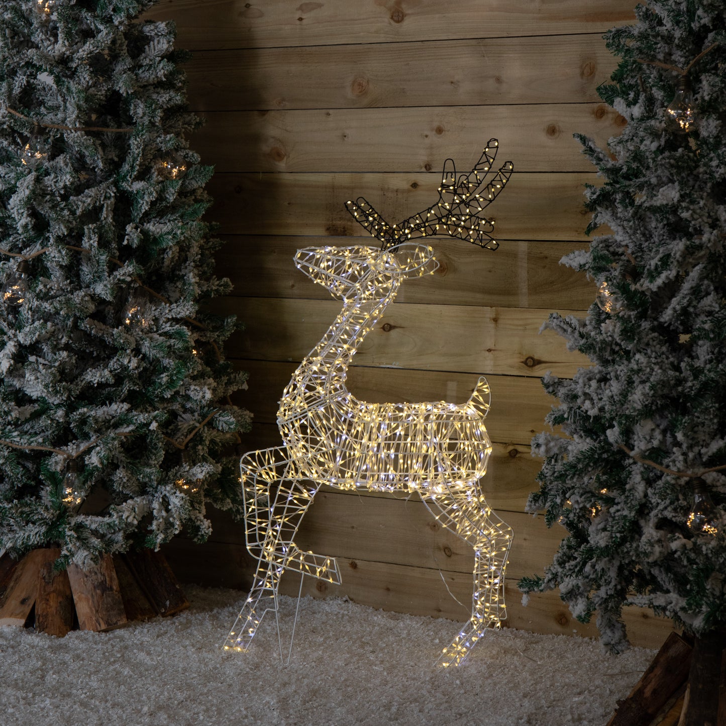 1.1m Light up FlexiBrights Christmas Reindeer with 1370 White and Warm White LEDs