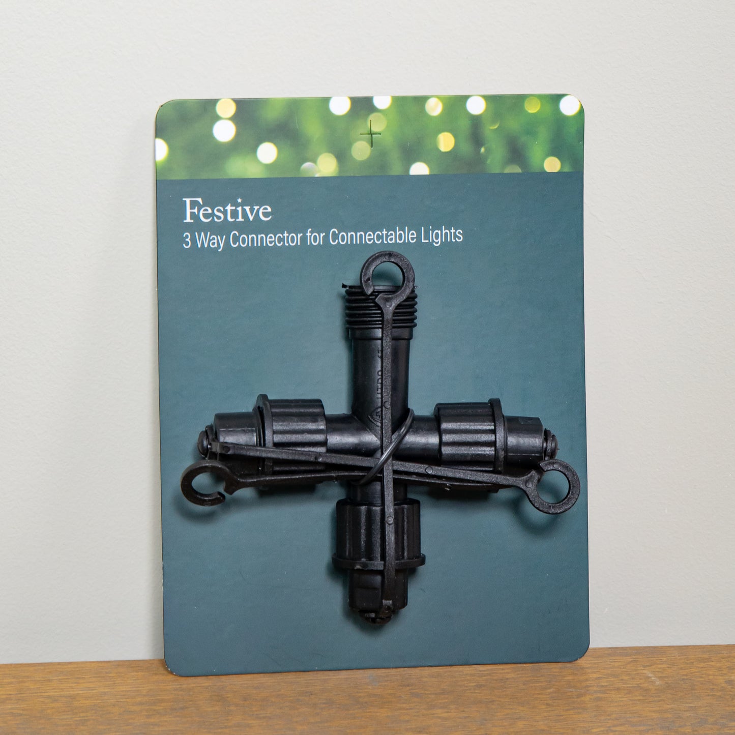 9cm x 10cm Black Plastic 3 Way Connector Max for Connectable String Lights