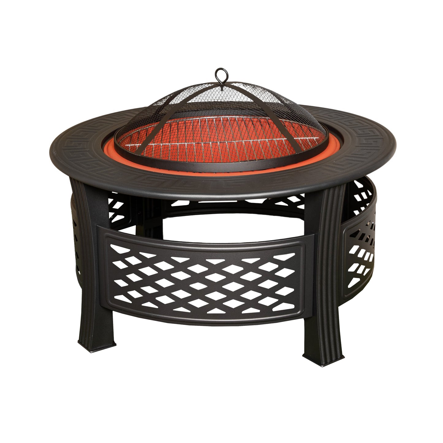 Samuel Alexander 80x58cm Black Steel Garden Patio Firepit Heater BBQ with Cover