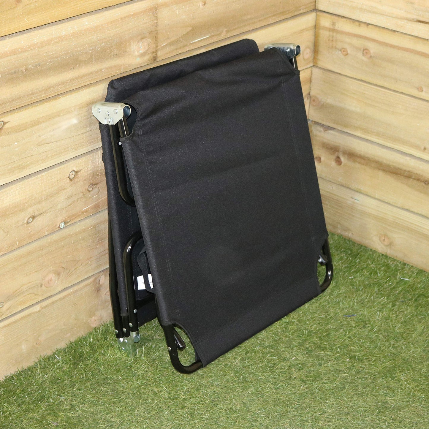 Factory Seconds: Black Outdoor Garden Patio Reclining Oxford Sun Lounger