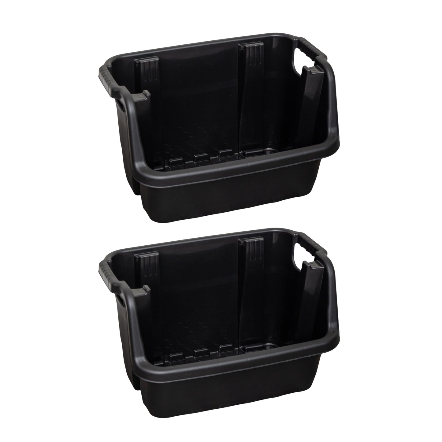 2 Pack of 36x 59cm Heavy Duty Stackable Pick Bin Crates