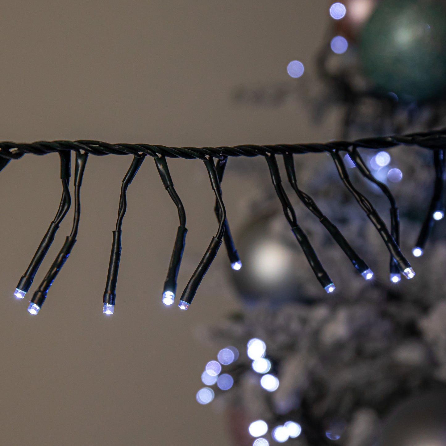 18.5m 1440 LED Christmas Cluster Multi-Action String Lights with Timer in White