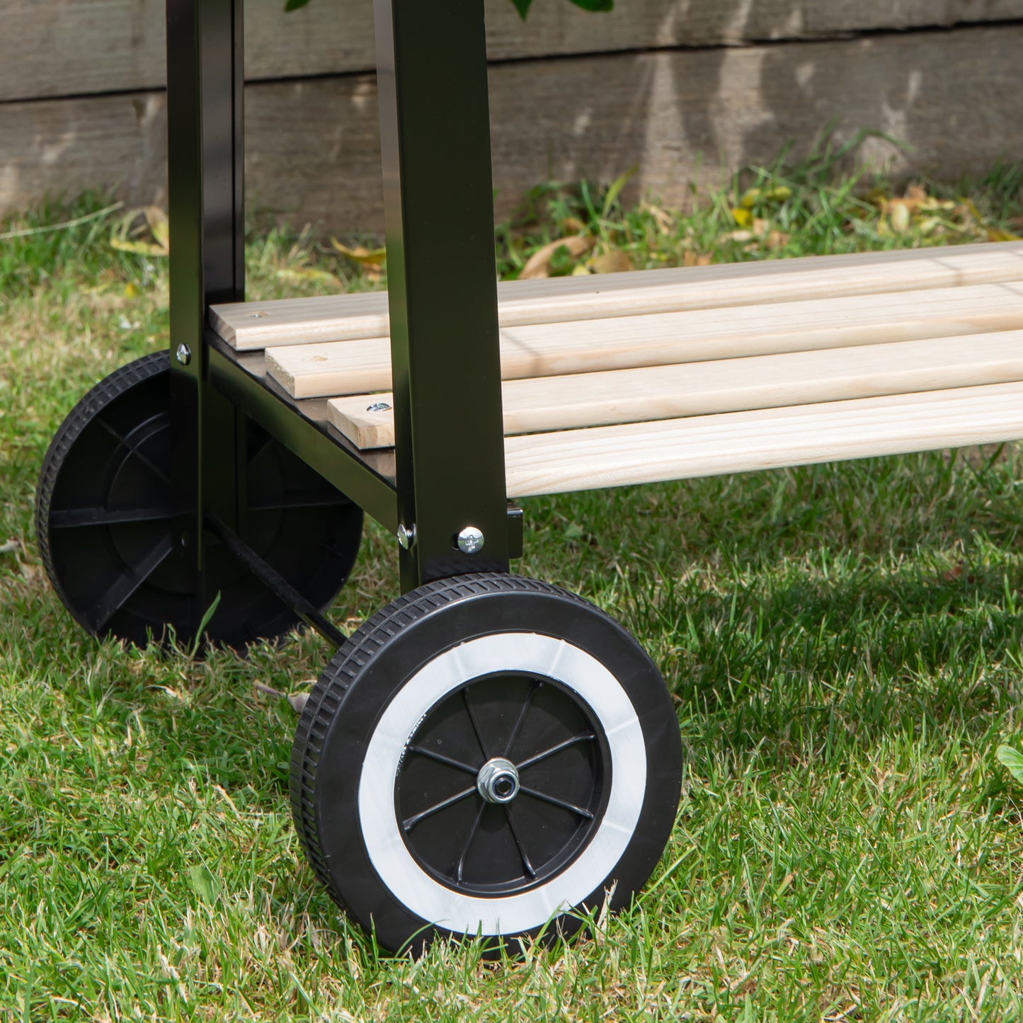 82 x 29cm Charcoal BBQ Grill Trolley with Shelves on Wheels